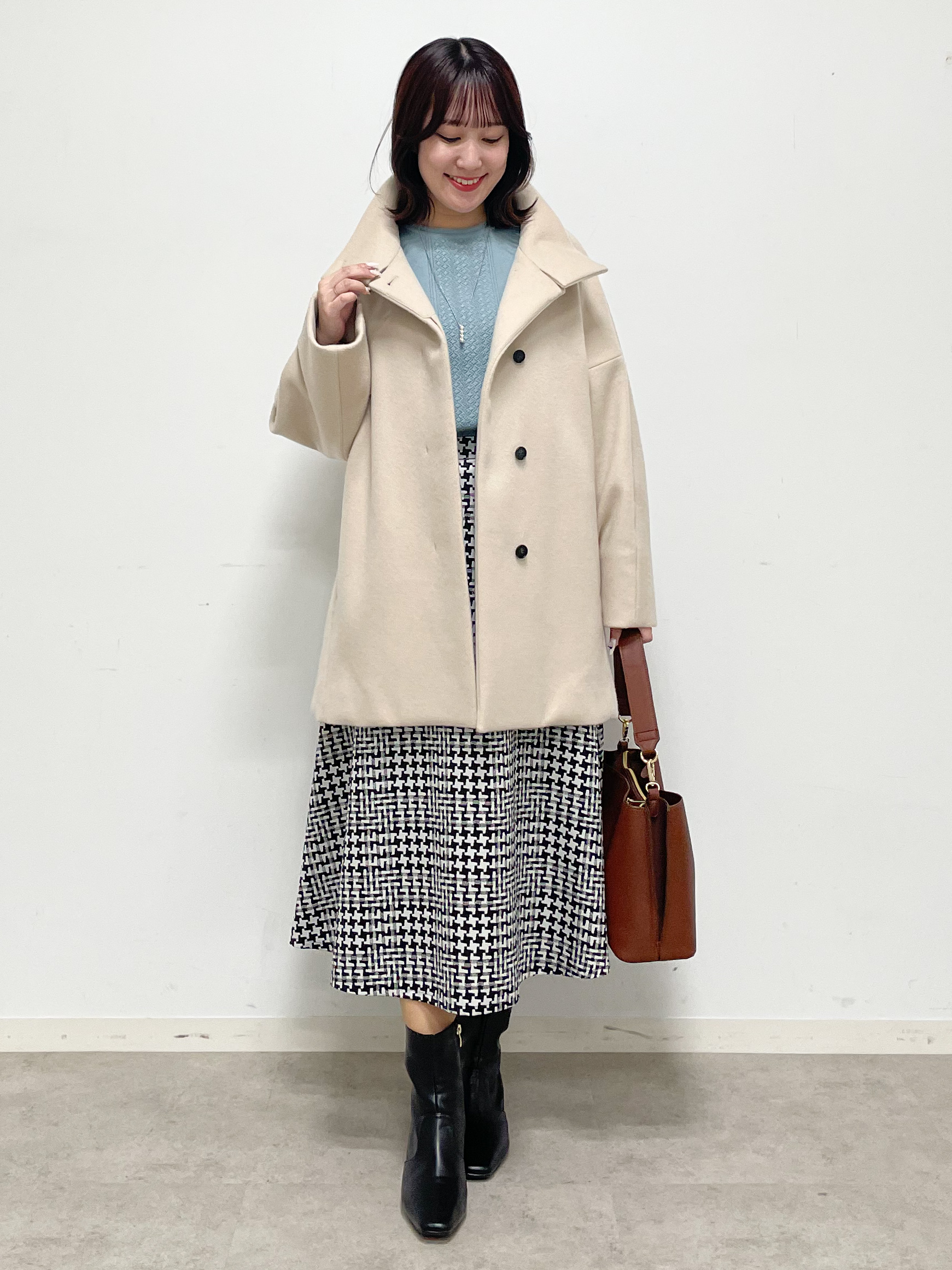 yukariさんの「Reflect｜【マシンウォッシュ】レース風編み柄ニット」を使ったコーディネート