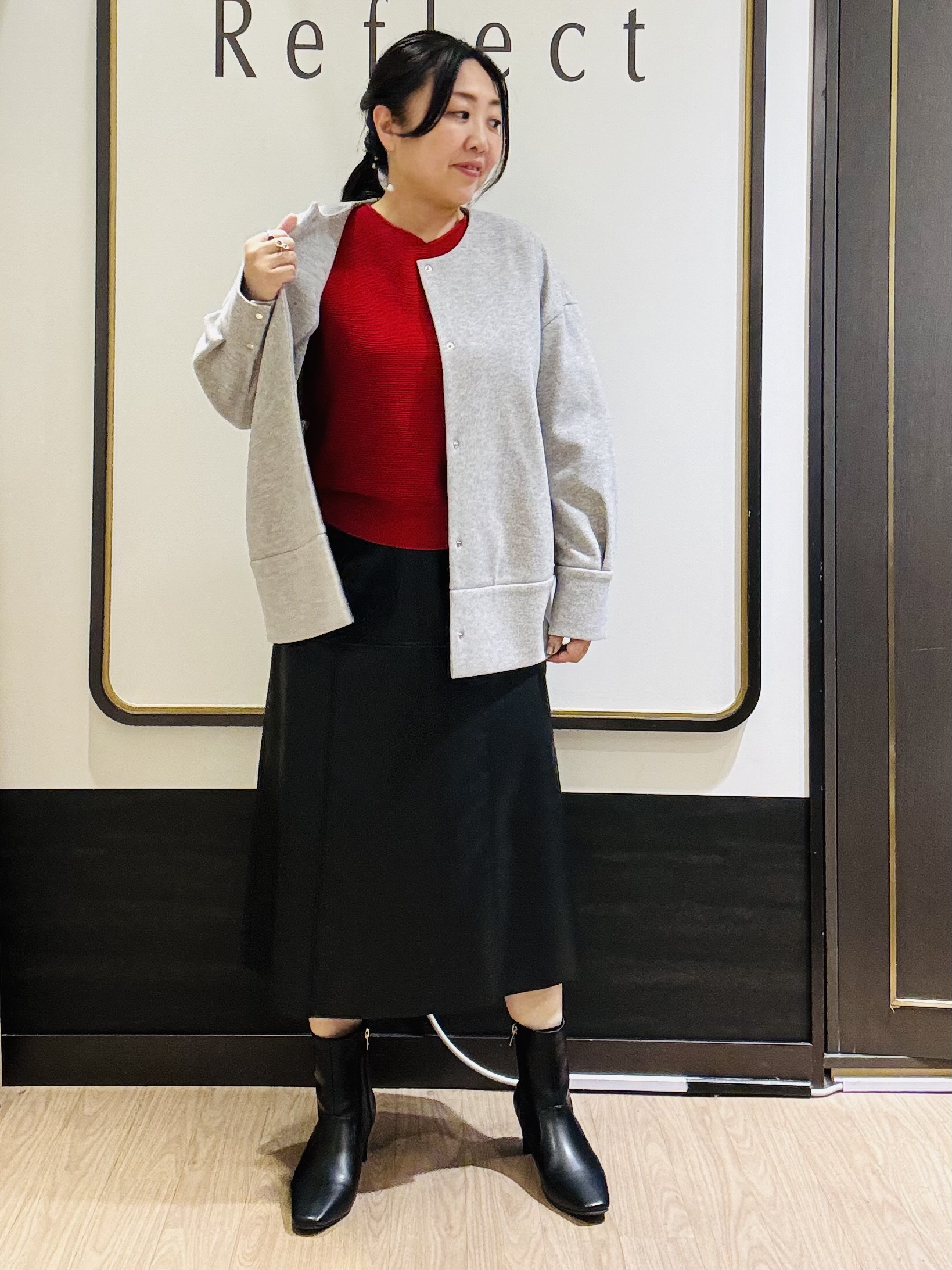 かまちゃんさんの「Reflect｜【マシンウォッシュ】ホールガーメントニット」を使ったコーディネート
