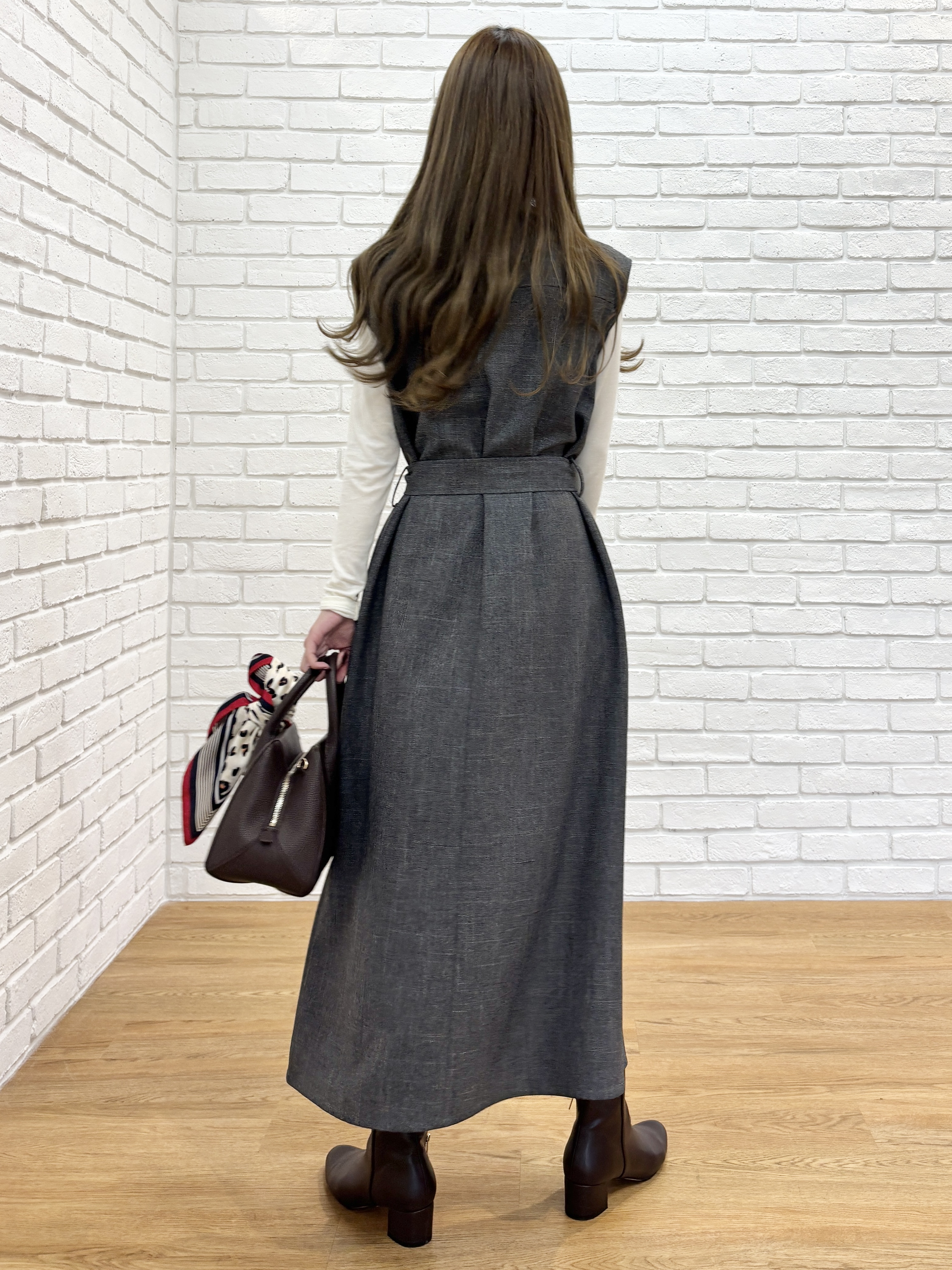 清水夏姫さんの「DRESSTERIOR｜【ウォッシャブル】ツイードライクワンピース」を使ったコーディネート