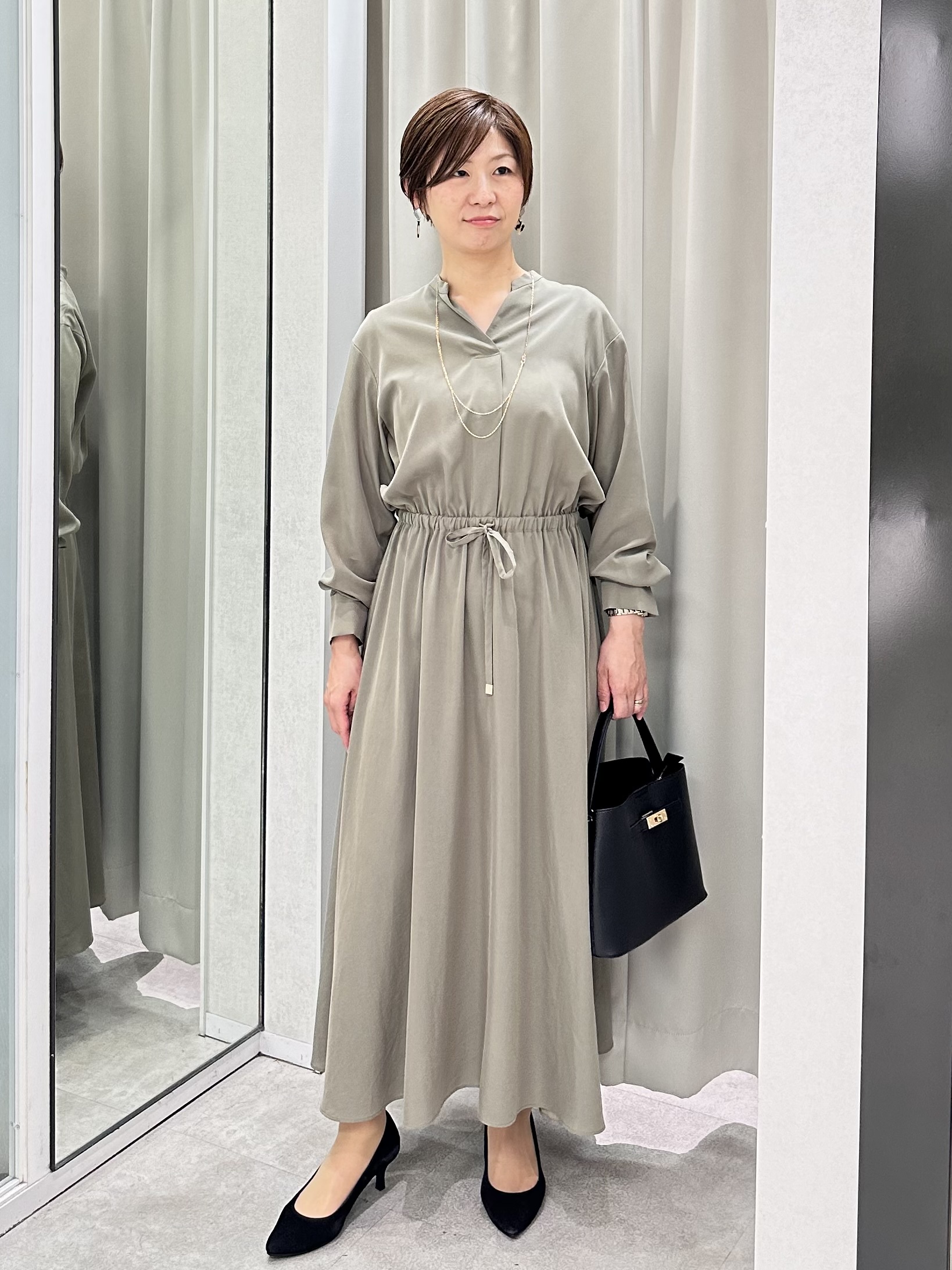 みなこさんの「UNTITLED｜ドロストデザインワンピース」を使ったコーディネート