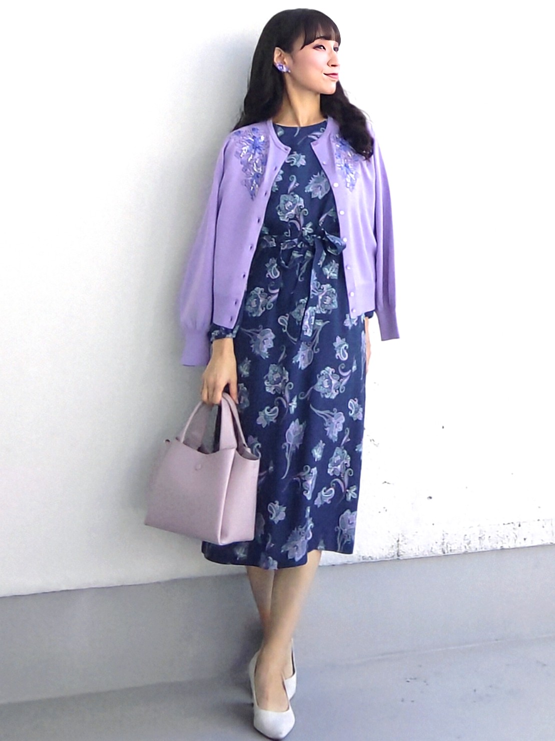keinaさんの「SunaUna｜【手洗い可／日本製】ペイズリー柄パフスリーブワンピース」を使ったコーディネート