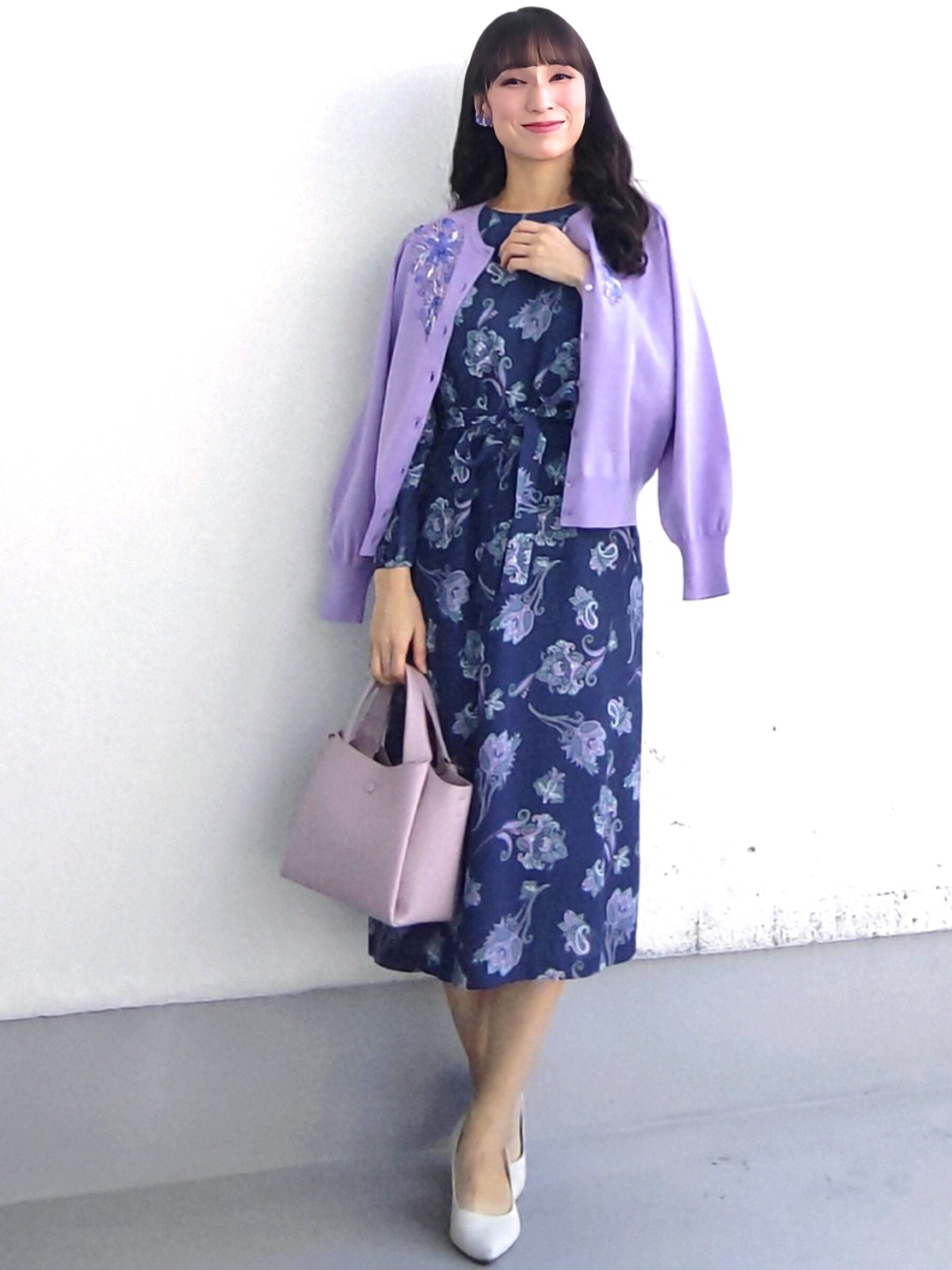 keinaさんの「SunaUna｜【手洗い可／日本製】ペイズリー柄パフスリーブワンピース」を使ったコーディネート