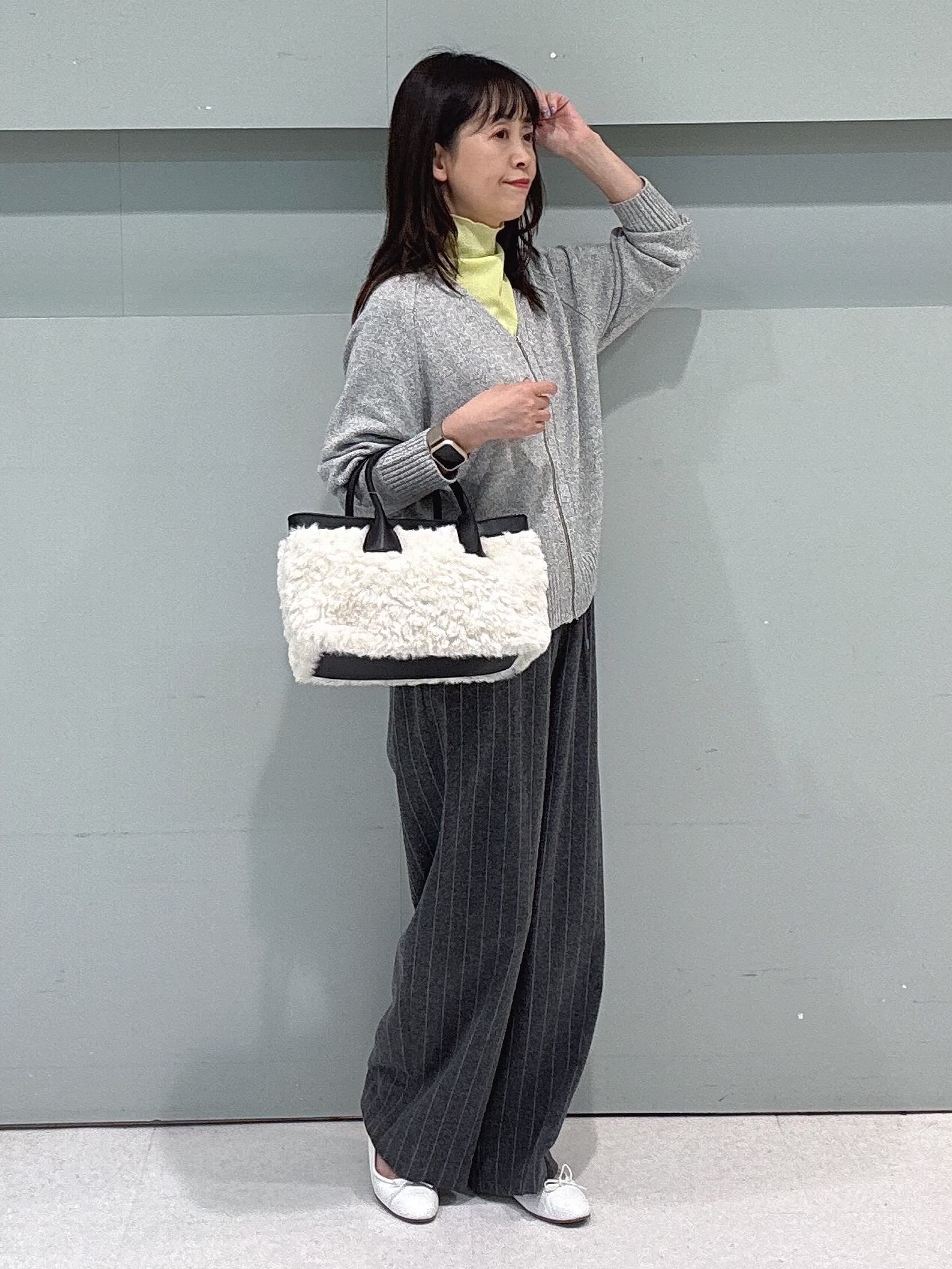 makiさんの「UNTITLED｜【店頭人気！】杢調ジップカーディガン」を使ったコーディネート
