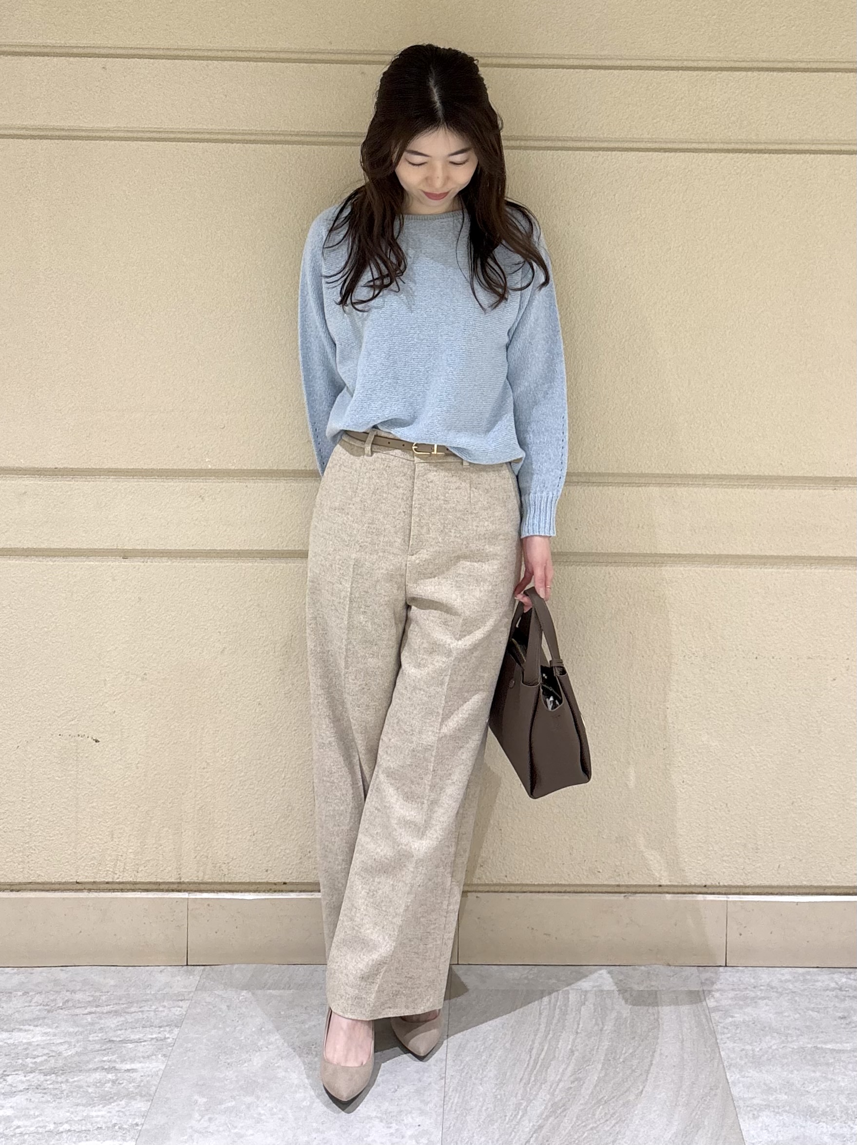 sakiさんの「COUP DE CHANCE｜【手洗い可／日本製】ブークレドルマンニット」を使ったコーディネート