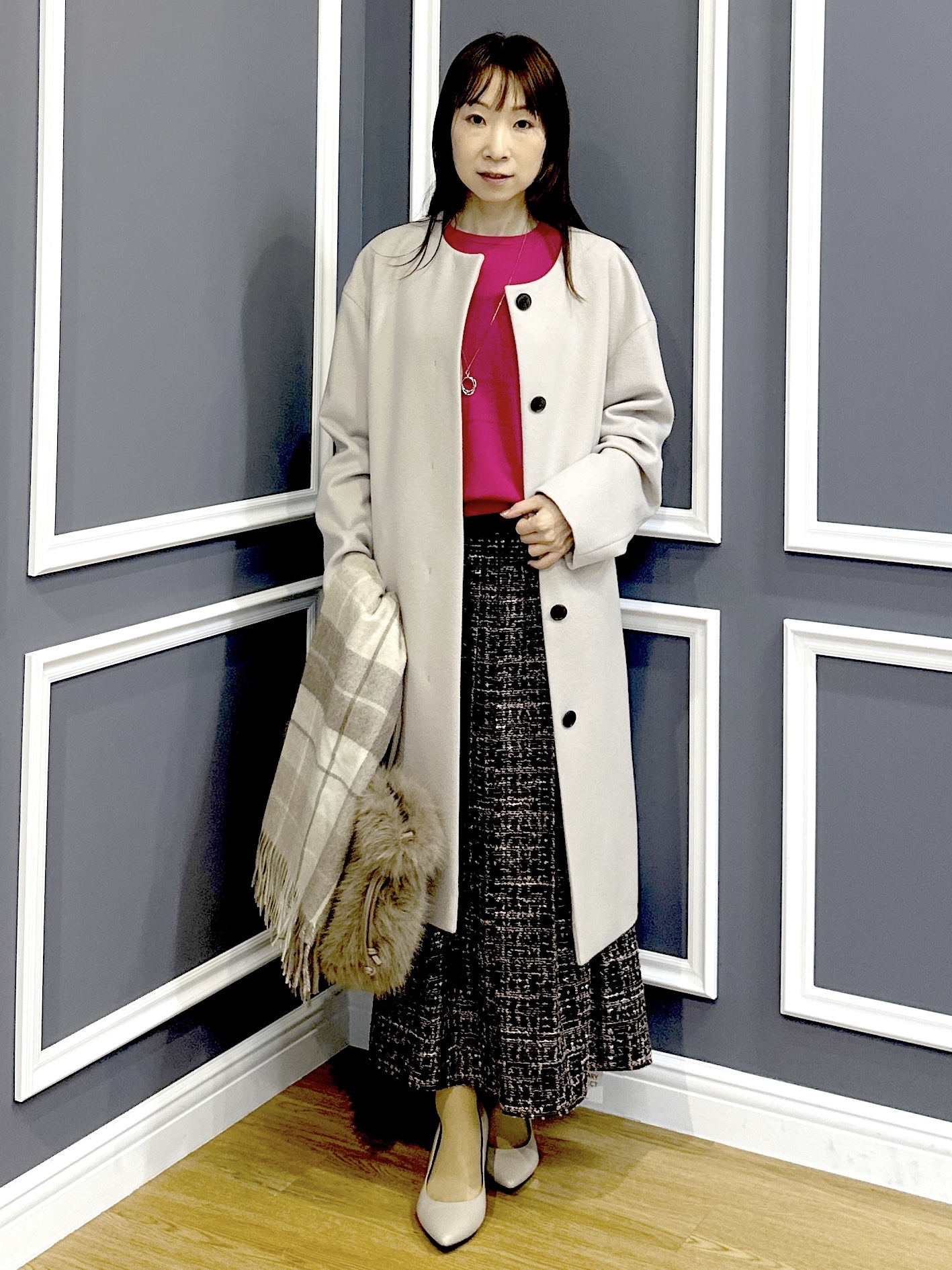 Miwaさんの「UNTITLED｜【名品】ウールカシミヤノーカラーコート」を使ったコーディネート