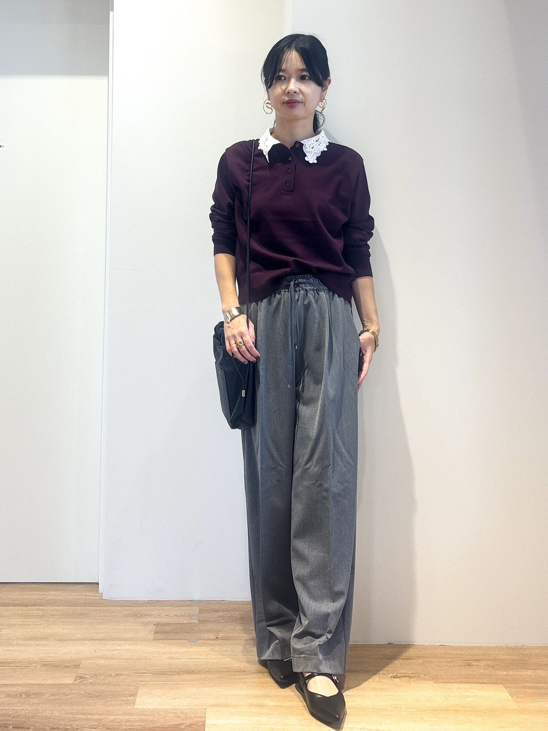 あいさんの「OPAQUE.CLIP｜レース襟／シャツ襟取り外し可 2WAYニット【洗濯機OK】」を使ったコーディネート