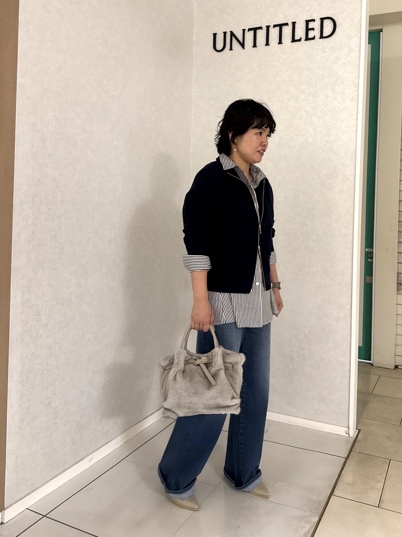 かなこさんの「UNTITLED｜【秋羽織り/ニット】ウールジップカーディガン」を使ったコーディネート