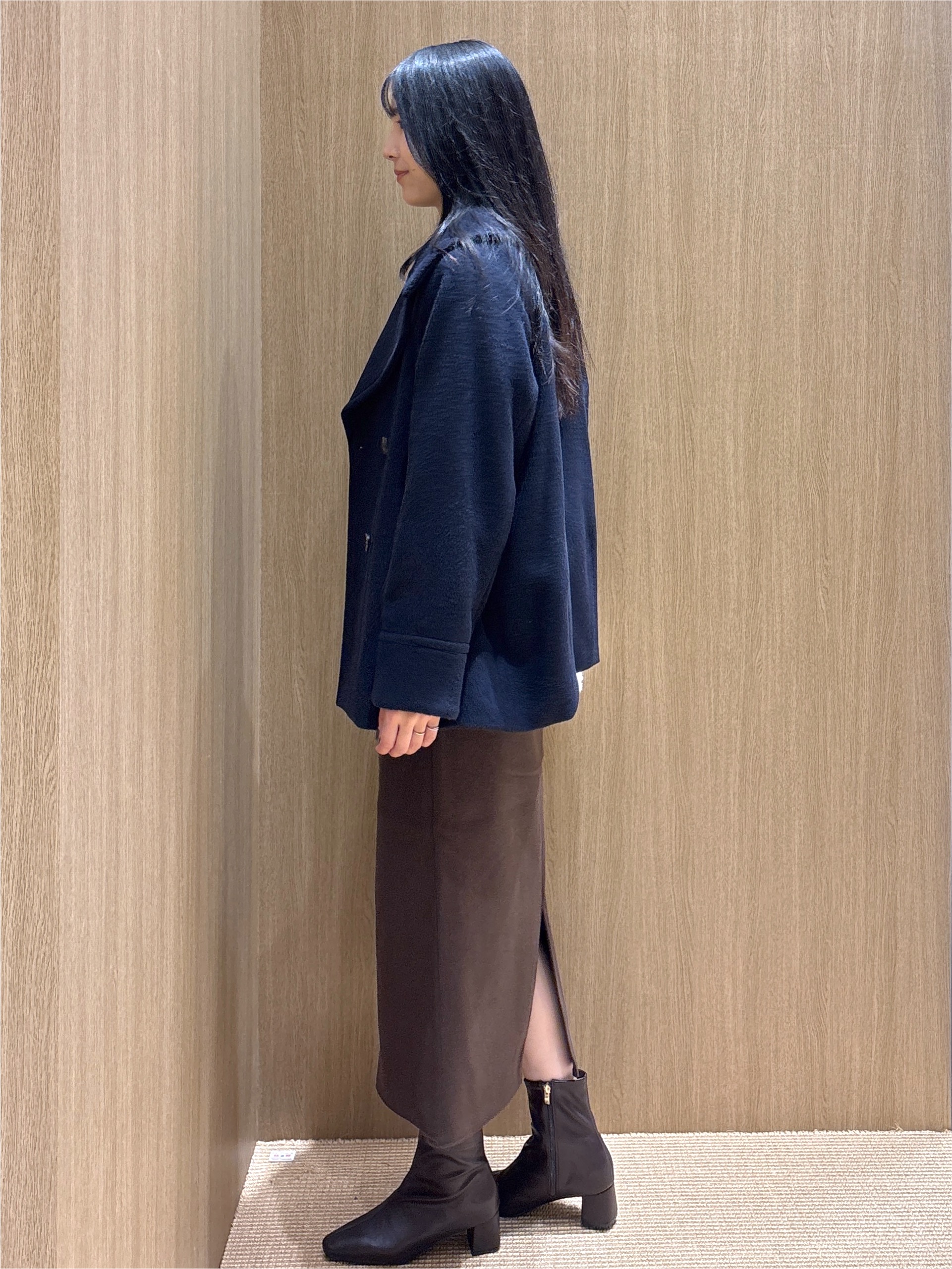 sachikoさんの「OPAQUE.CLIP｜カシミヤブレンドウール ミドルピーコート」を使ったコーディネート