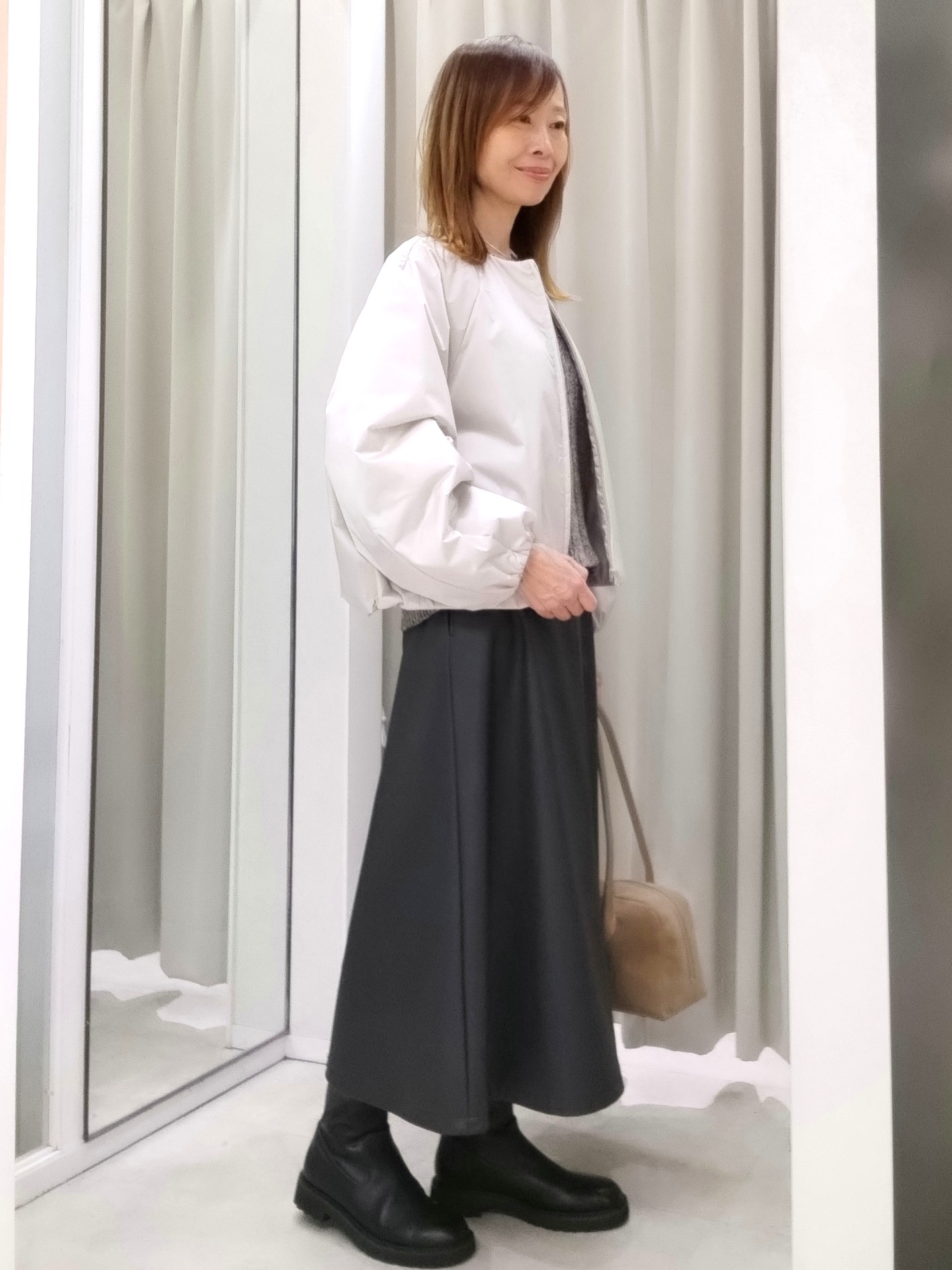 もりさんの「UNTITLED｜【軽アウター/中綿/秋冬コート】ショートブルゾン」を使ったコーディネート