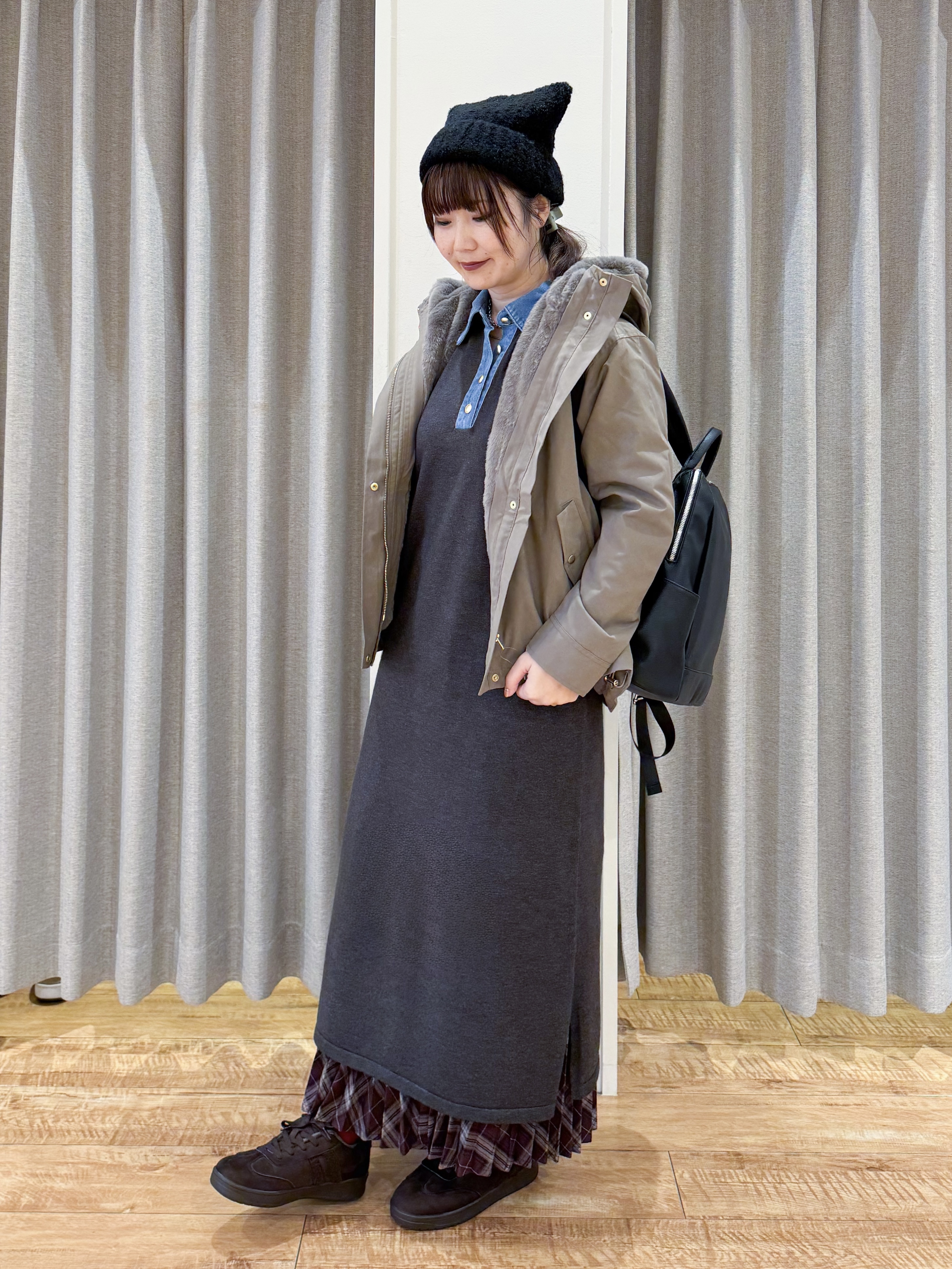 愛さんの「SHOO･LA･RUE｜【洗濯機可/撥水/マルチWAY】ファーライナー付き 毎日欲張りマンパ」を使ったコーディネート