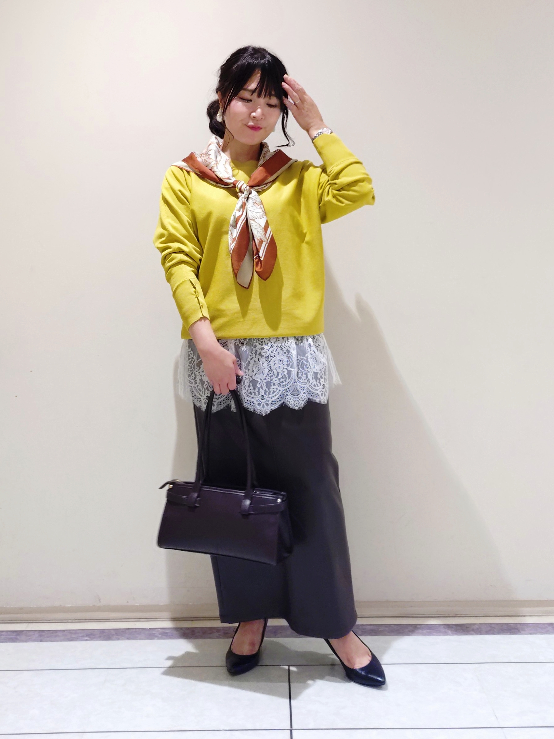 TOMOMIさんの「INDIVI｜【収納力◎／トレンド】スクエアトートバッグ」を使ったコーディネート