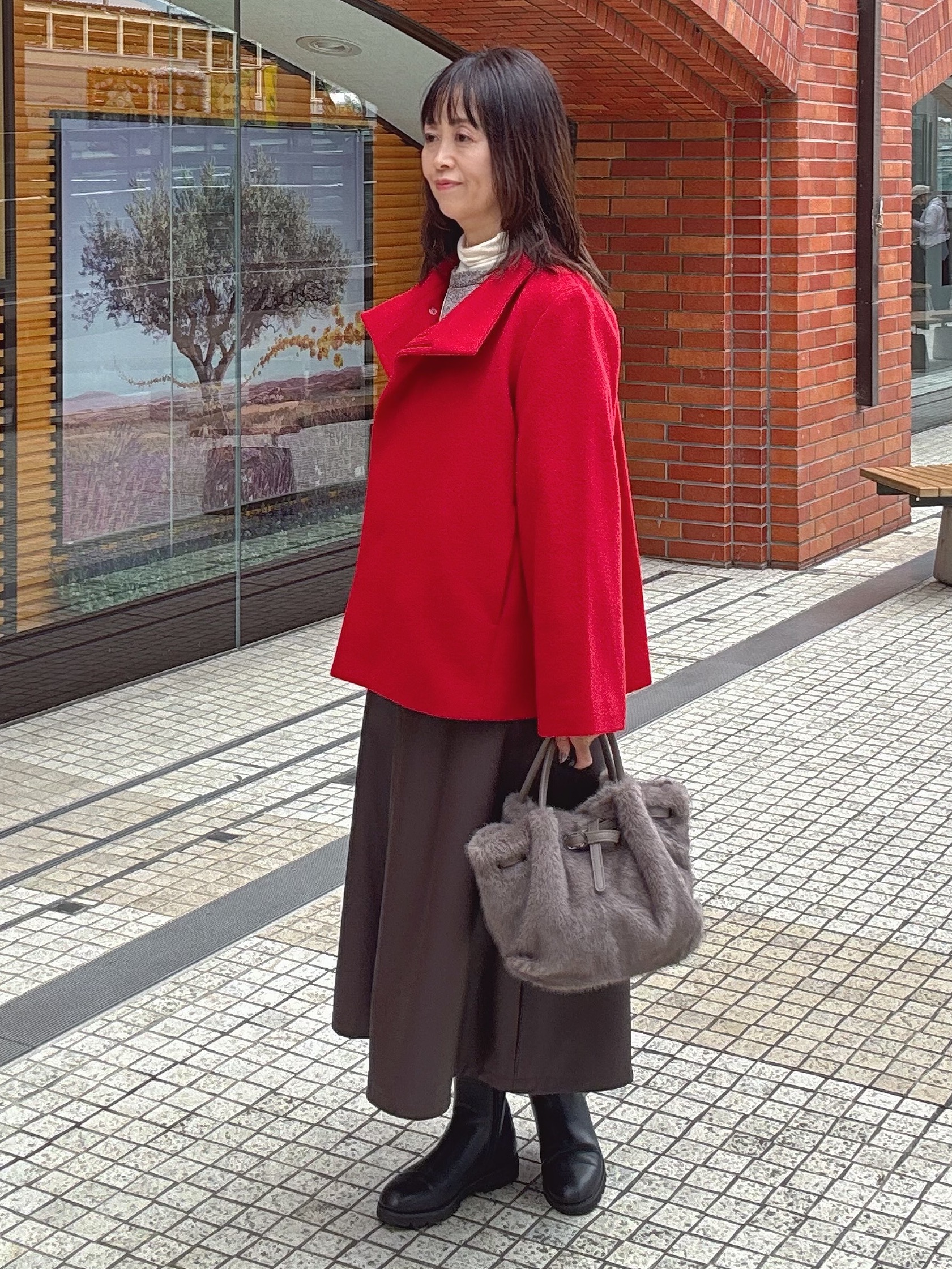 makiさんの「UNTITLED｜【軽アウター/ウール100】ウールショートコート」を使ったコーディネート