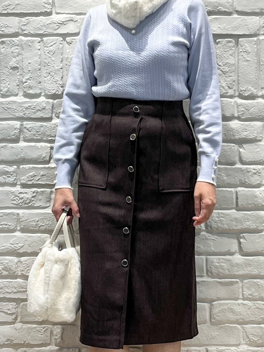 erinaさんの「index｜クルーネックケーブルニット【洗濯機OK】」を使ったコーディネート
