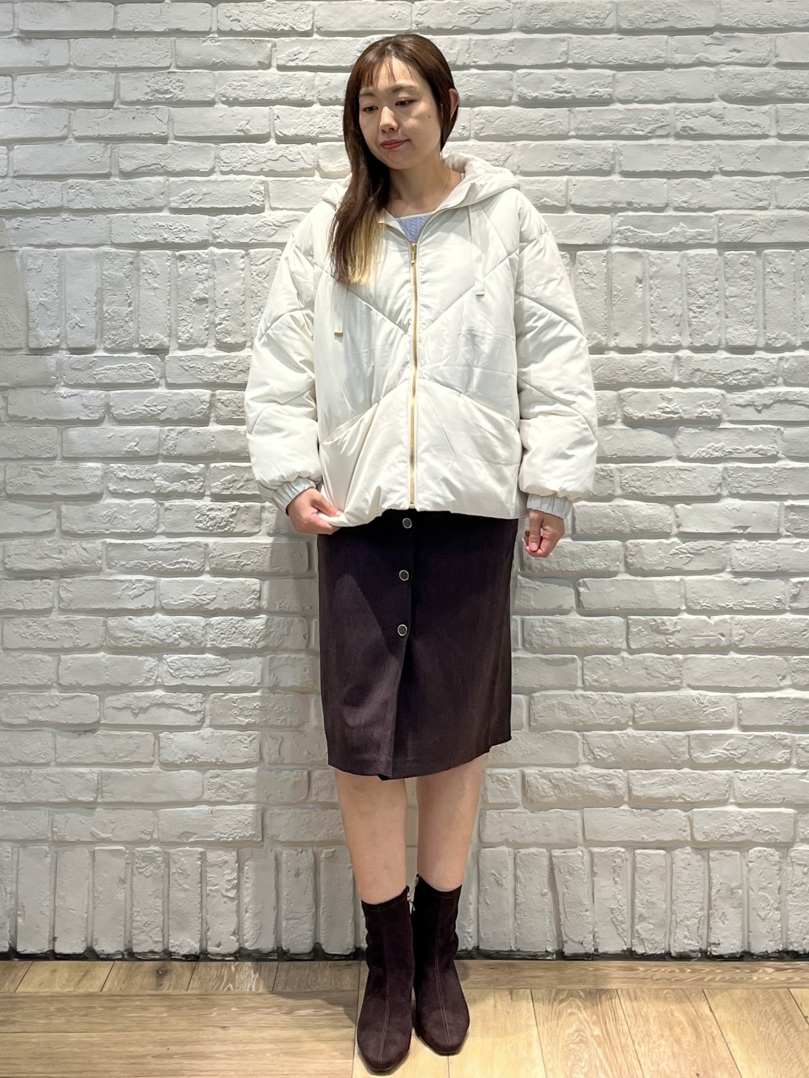 erinaさんの「index｜ビッグシルエットパフコート【洗濯機OK／静電気防止（裏地）／撥水】」を使ったコーディネート