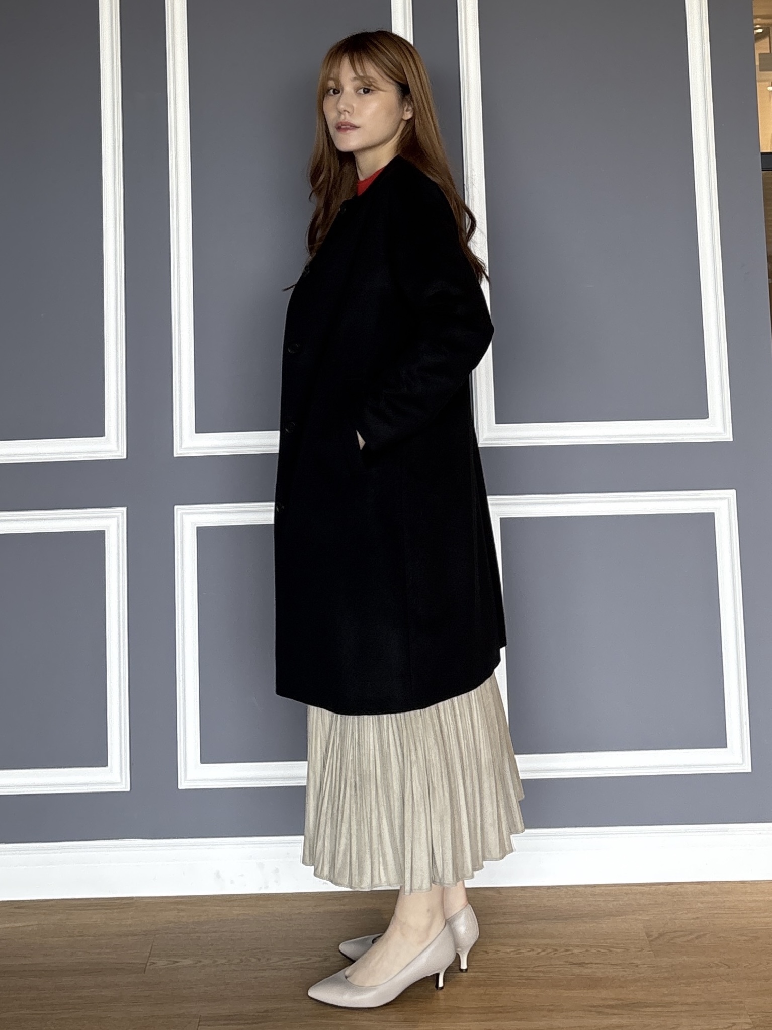 sayaさんの「UNTITLED｜【名品】ウールカシミヤノーカラーコート」を使ったコーディネート
