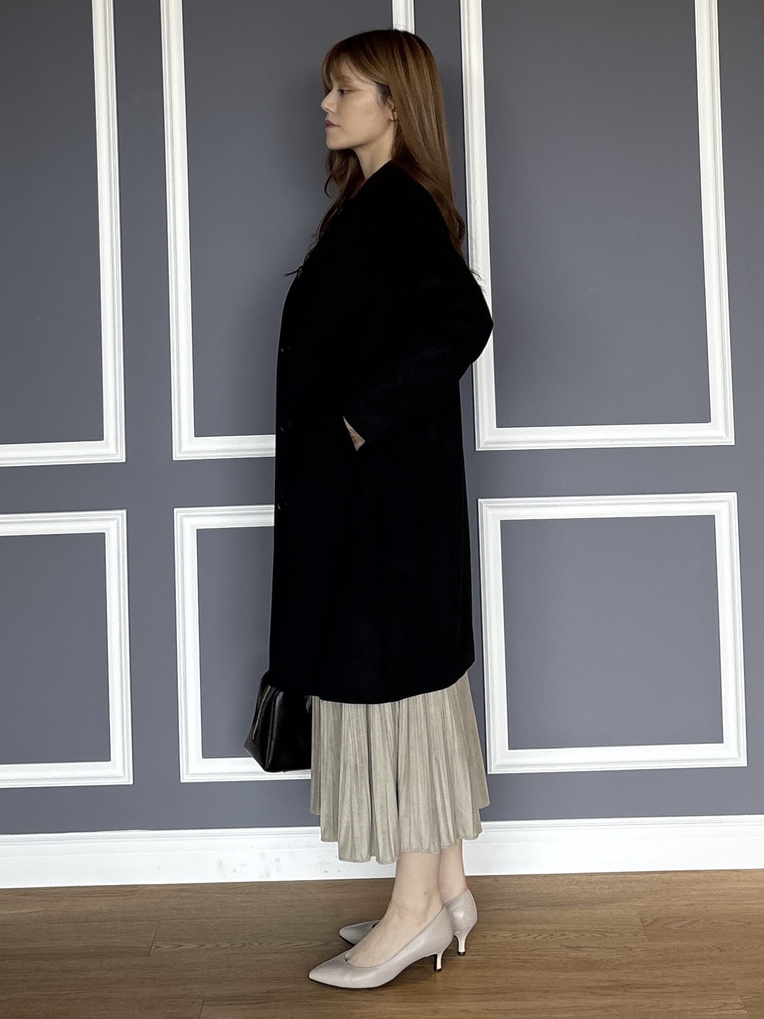 sayaさんの「UNTITLED｜【名品】ウールカシミヤノーカラーコート」を使ったコーディネート