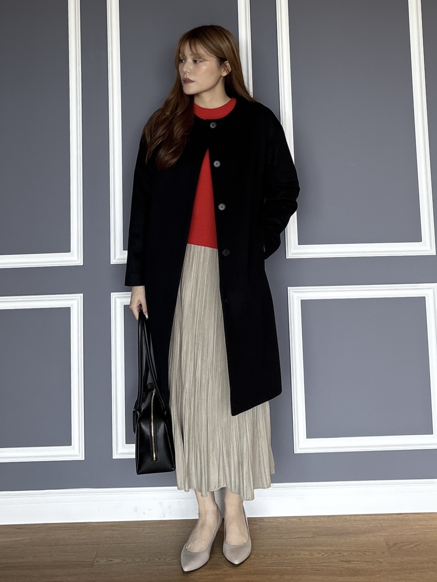 sayaさんの「UNTITLED｜【名品】ウールカシミヤノーカラーコート」を使ったコーディネート