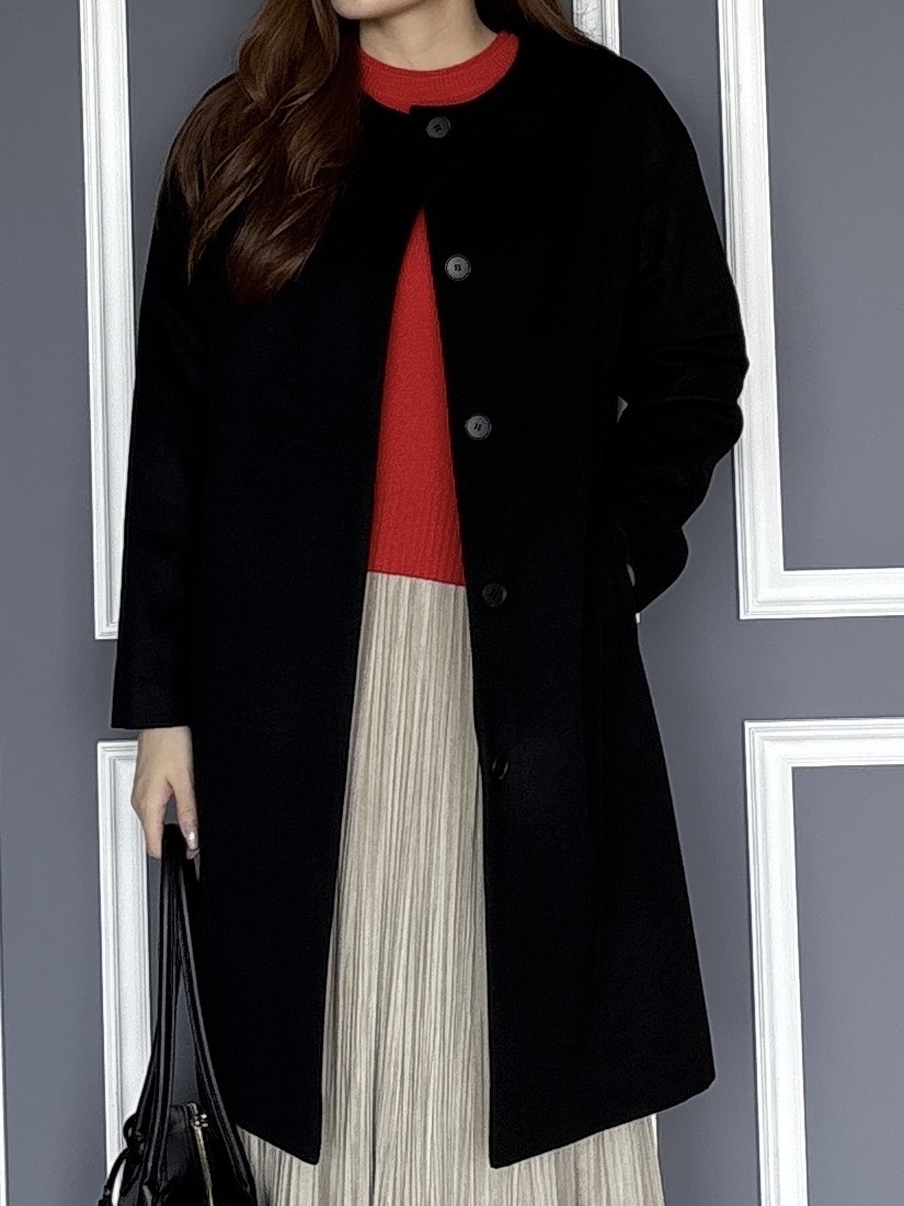 sayaさんの「UNTITLED｜【名品】ウールカシミヤノーカラーコート」を使ったコーディネート