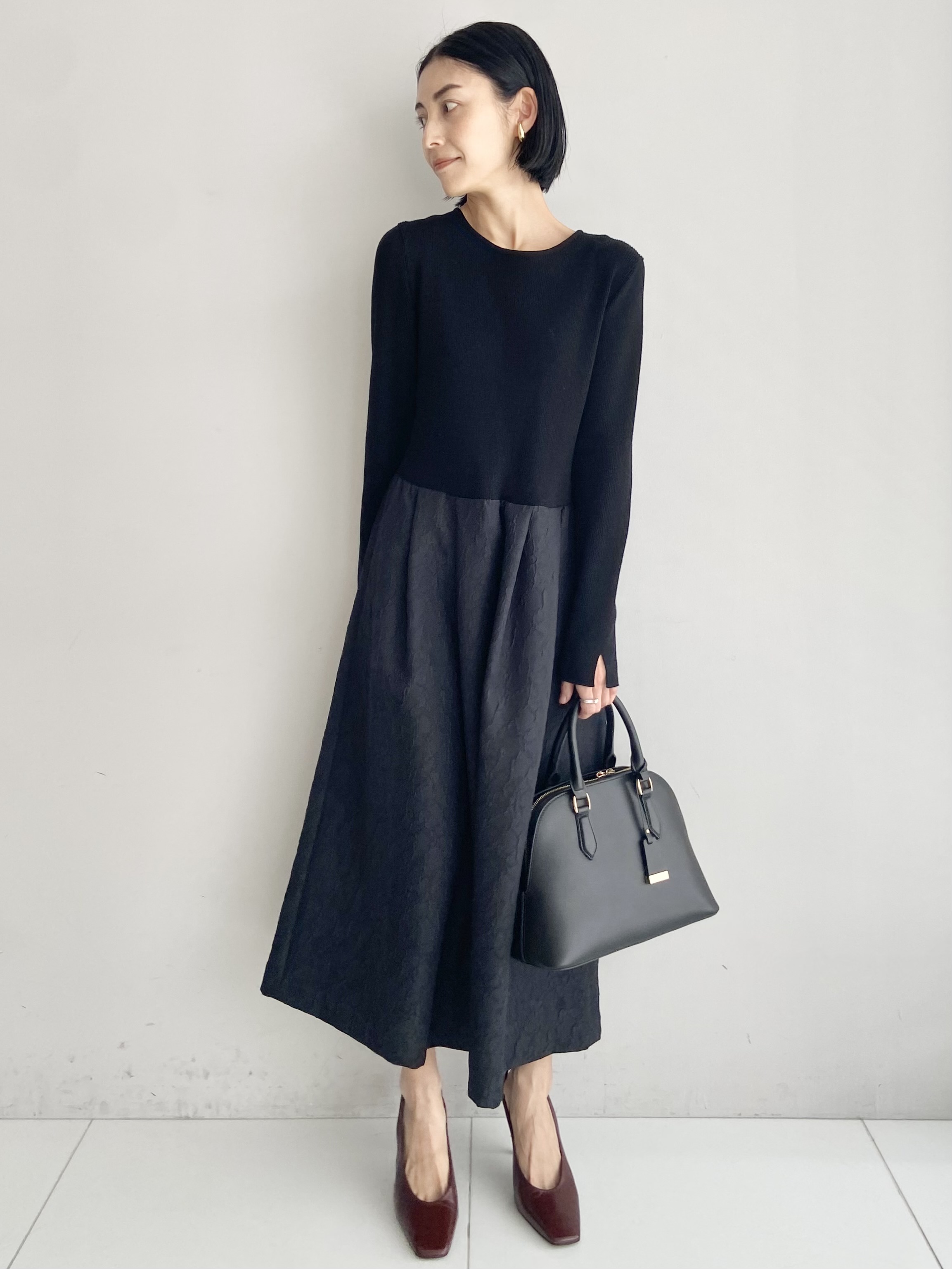 AYAさんの「UNTITLED｜ニットドッキングワンピース」を使ったコーディネート