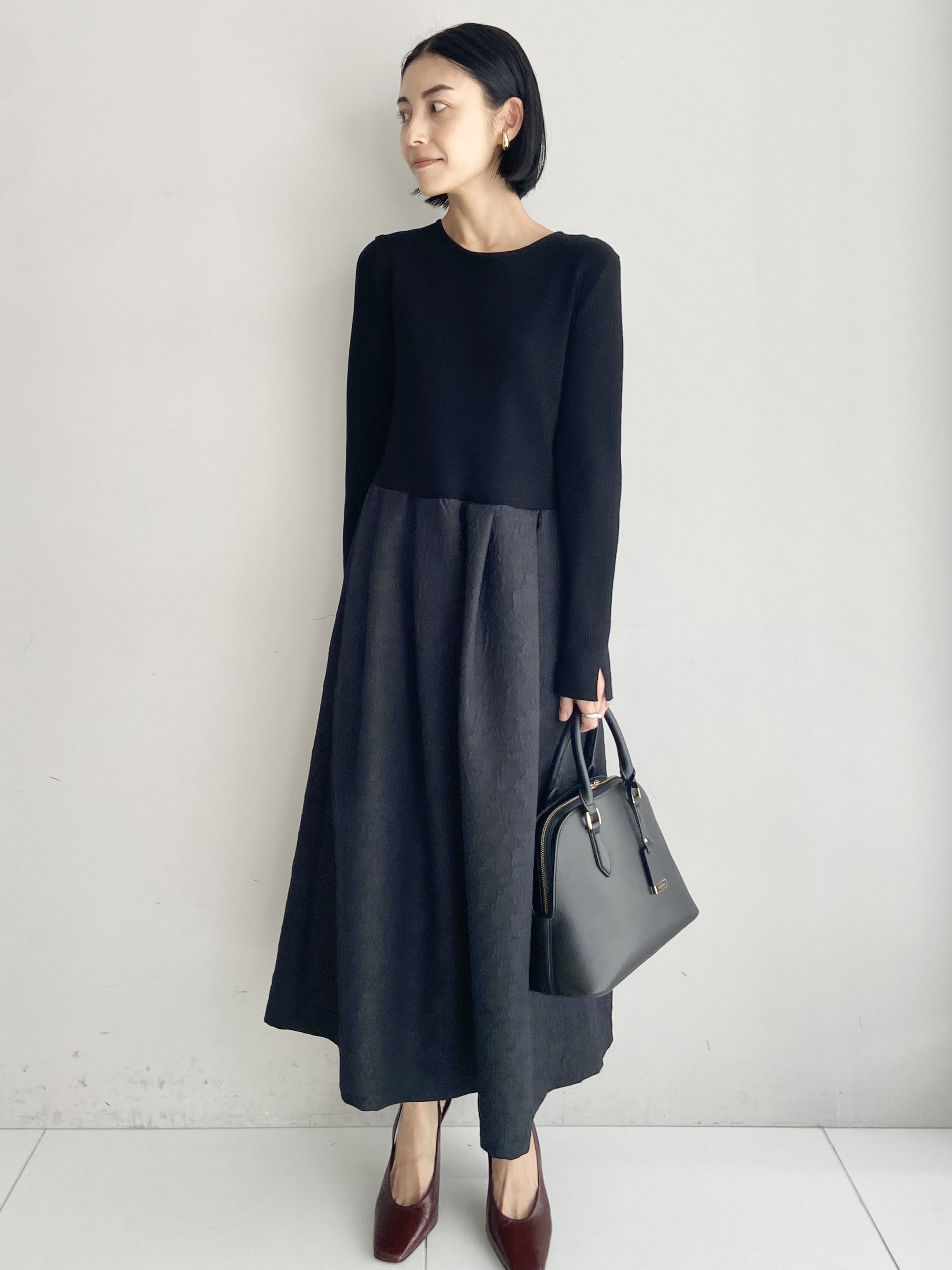 AYAさんの「UNTITLED｜ニットドッキングワンピース」を使ったコーディネート