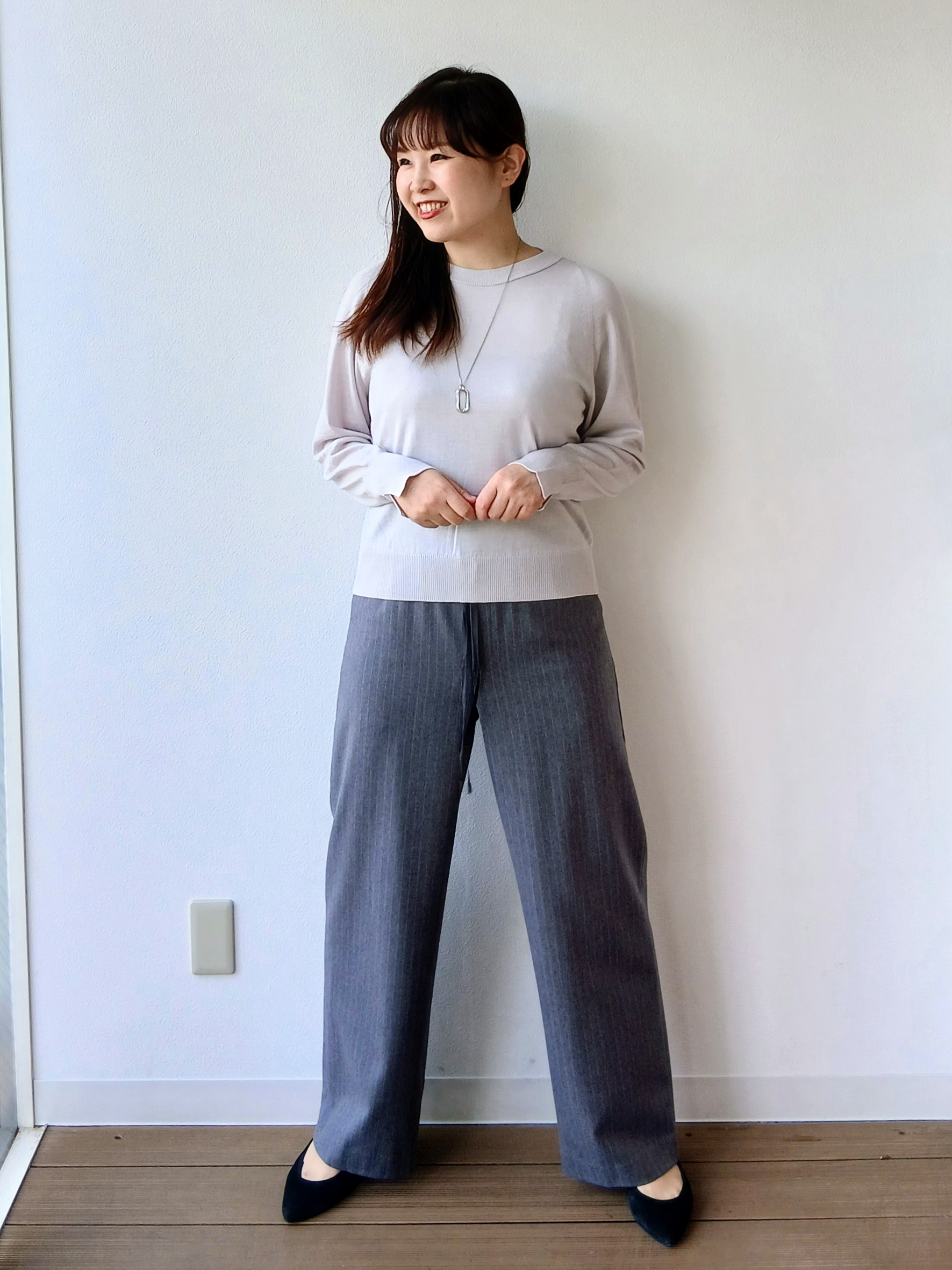なみきさんの「UNTITLED｜【アンサンブル可能/オンオフ使える】シルクウールカシミヤプルオーバー」を使ったコーディネート