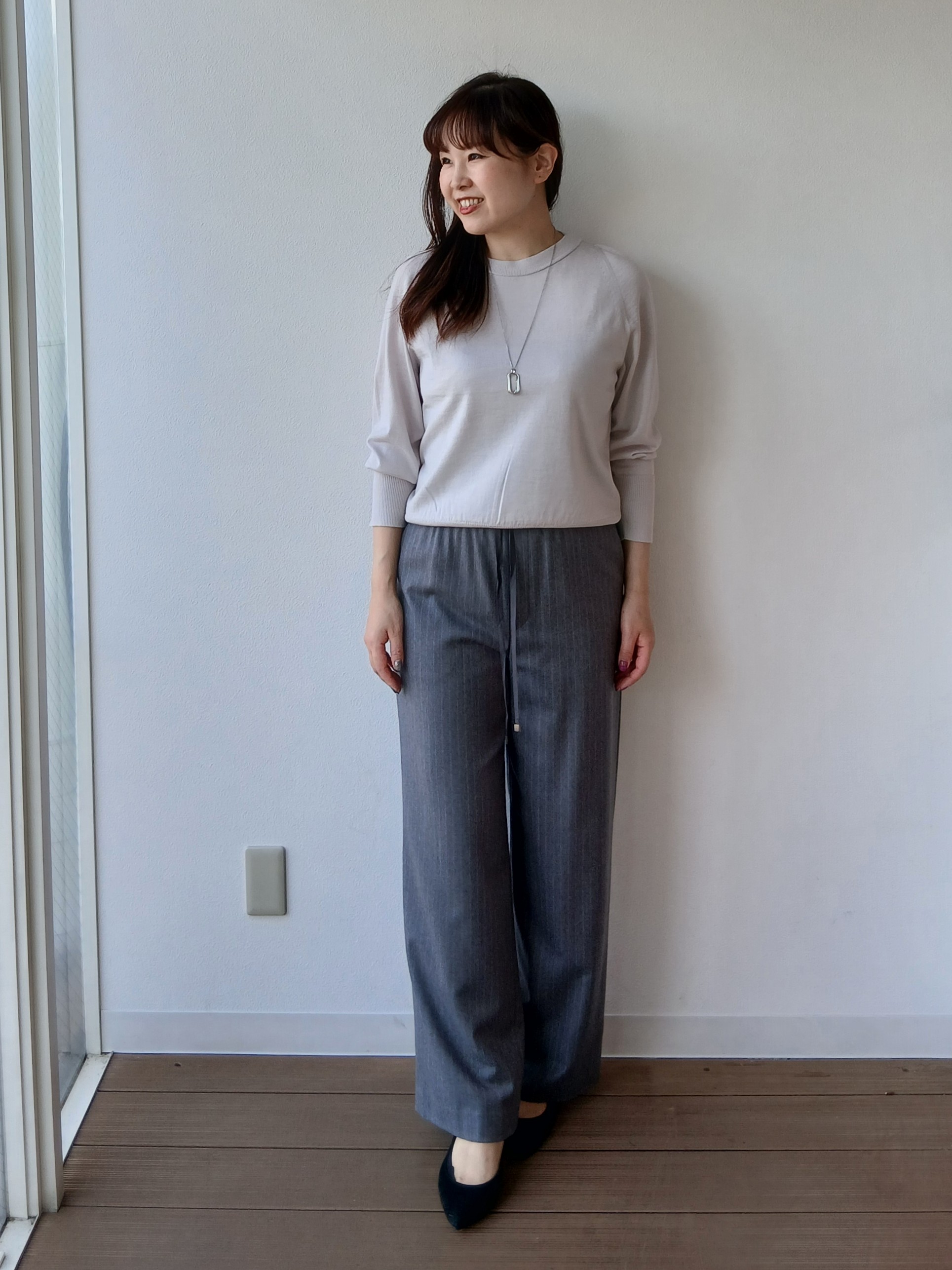 なみきさんの「UNTITLED｜【アンサンブル可能/オンオフ使える】シルクウールカシミヤプルオーバー」を使ったコーディネート