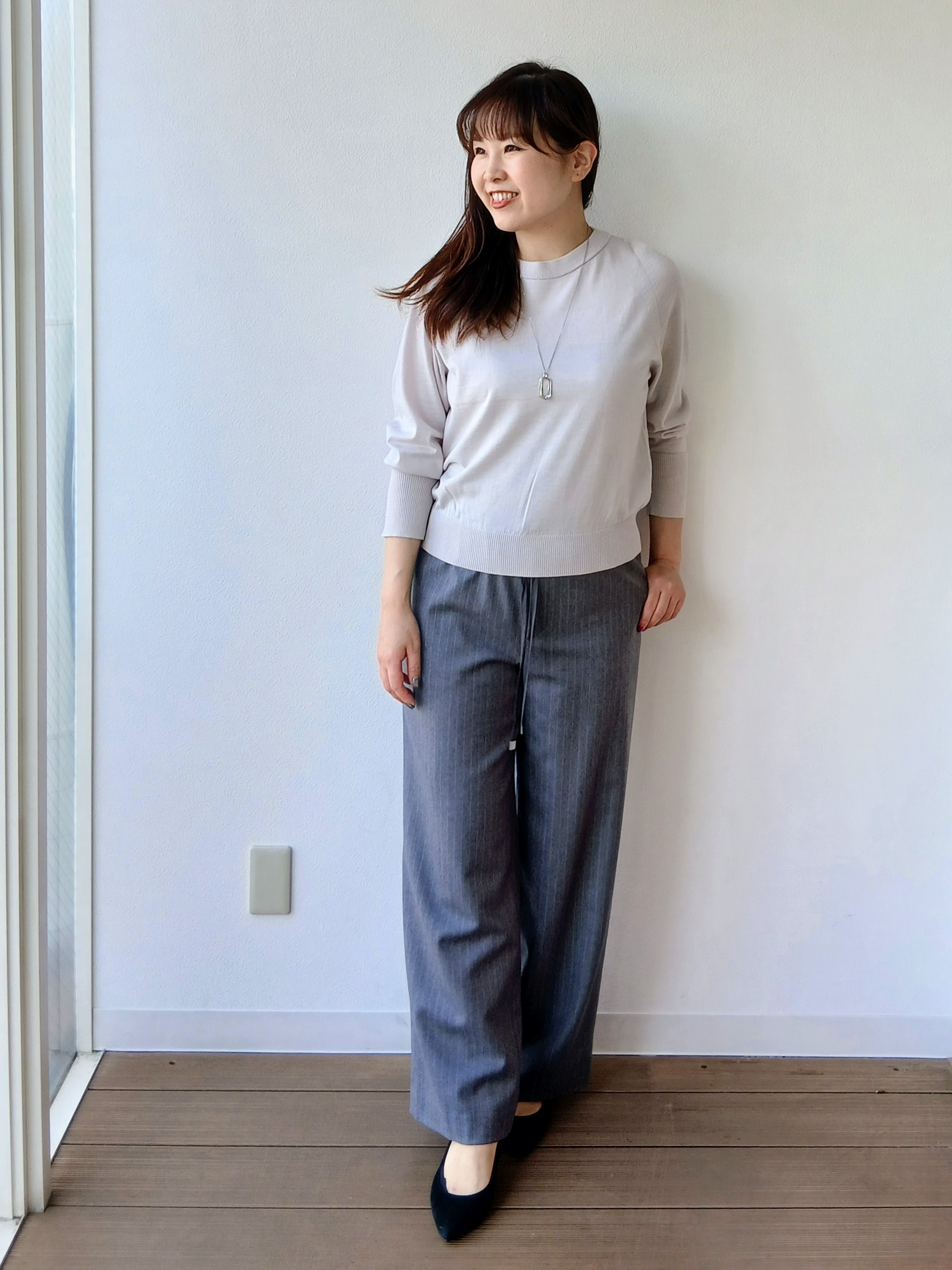 なみきさんの「UNTITLED｜【アンサンブル可能/オンオフ使える】シルクウールカシミヤプルオーバー」を使ったコーディネート