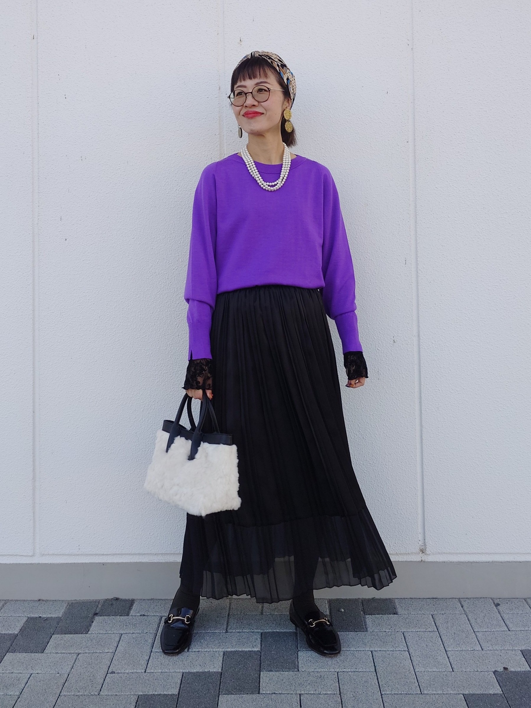 MUTSUKOさんの「UNTITLED｜【アンサンブル可能/オンオフ使える】シルクウールカシミヤプルオーバー」を使ったコーディネート