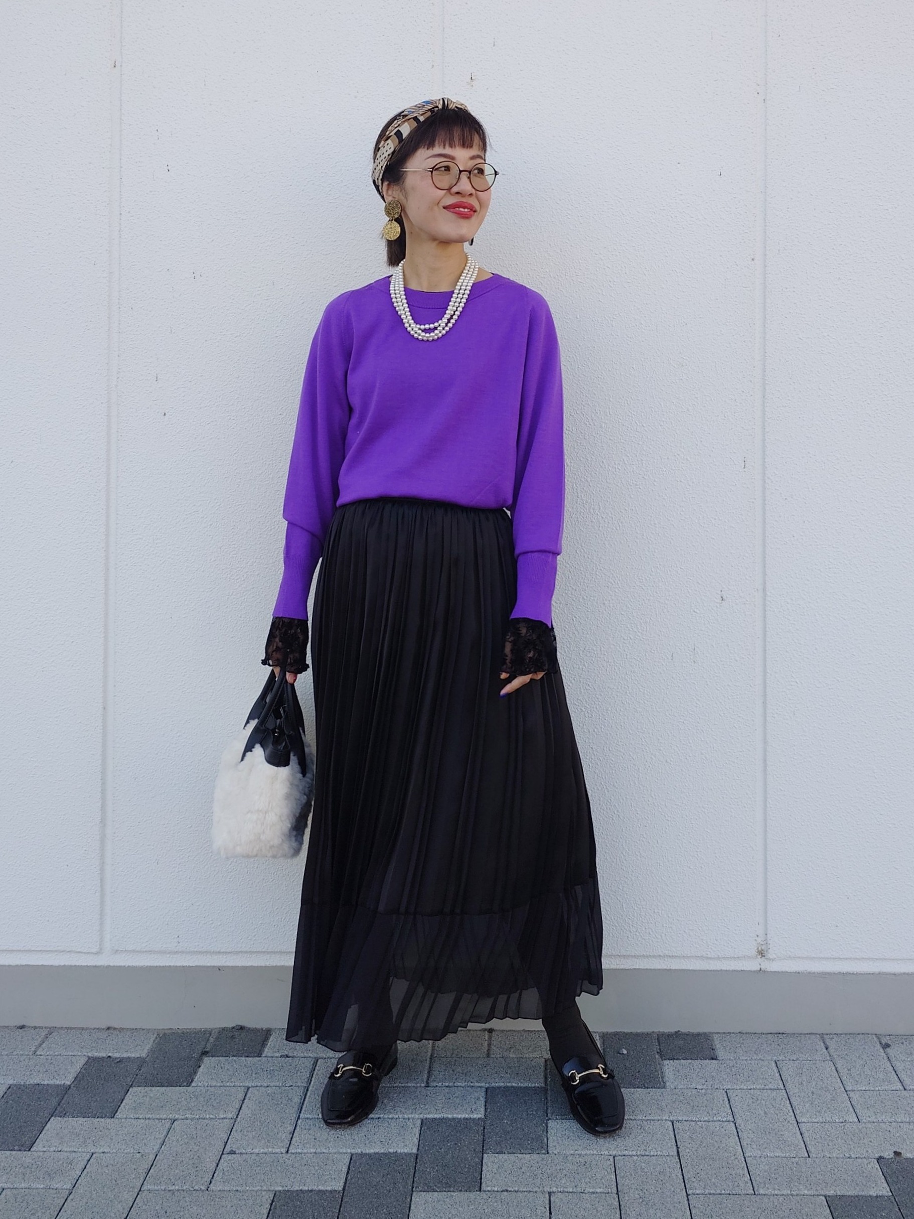 MUTSUKOさんの「UNTITLED｜【アンサンブル可能/オンオフ使える】シルクウールカシミヤプルオーバー」を使ったコーディネート